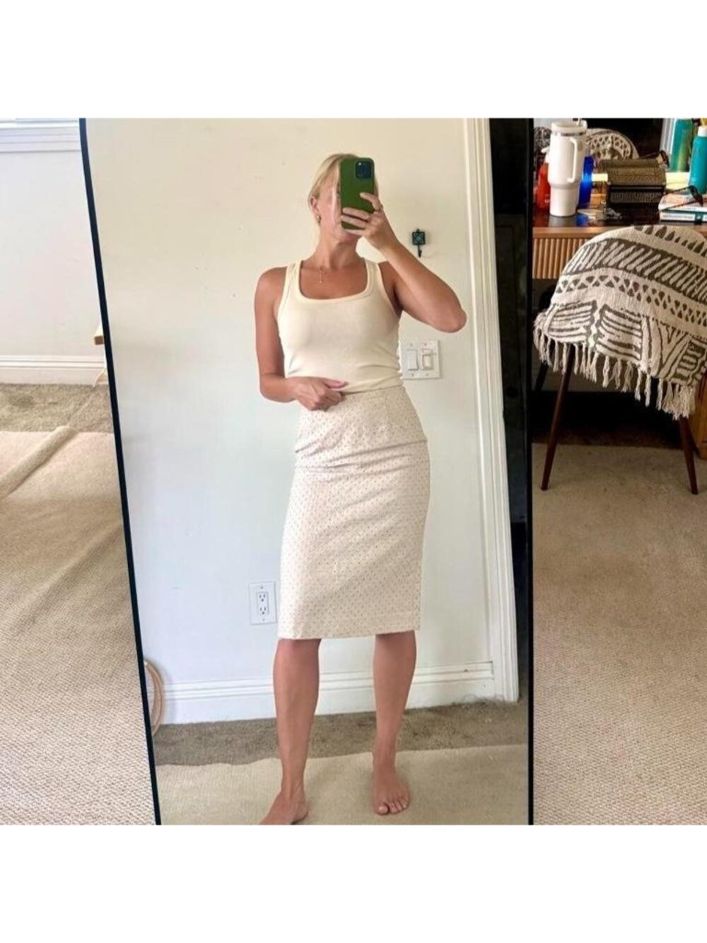 ETCETERA CREAM PENCIL SKIRT BUSINESS WOMENS SIZE 0